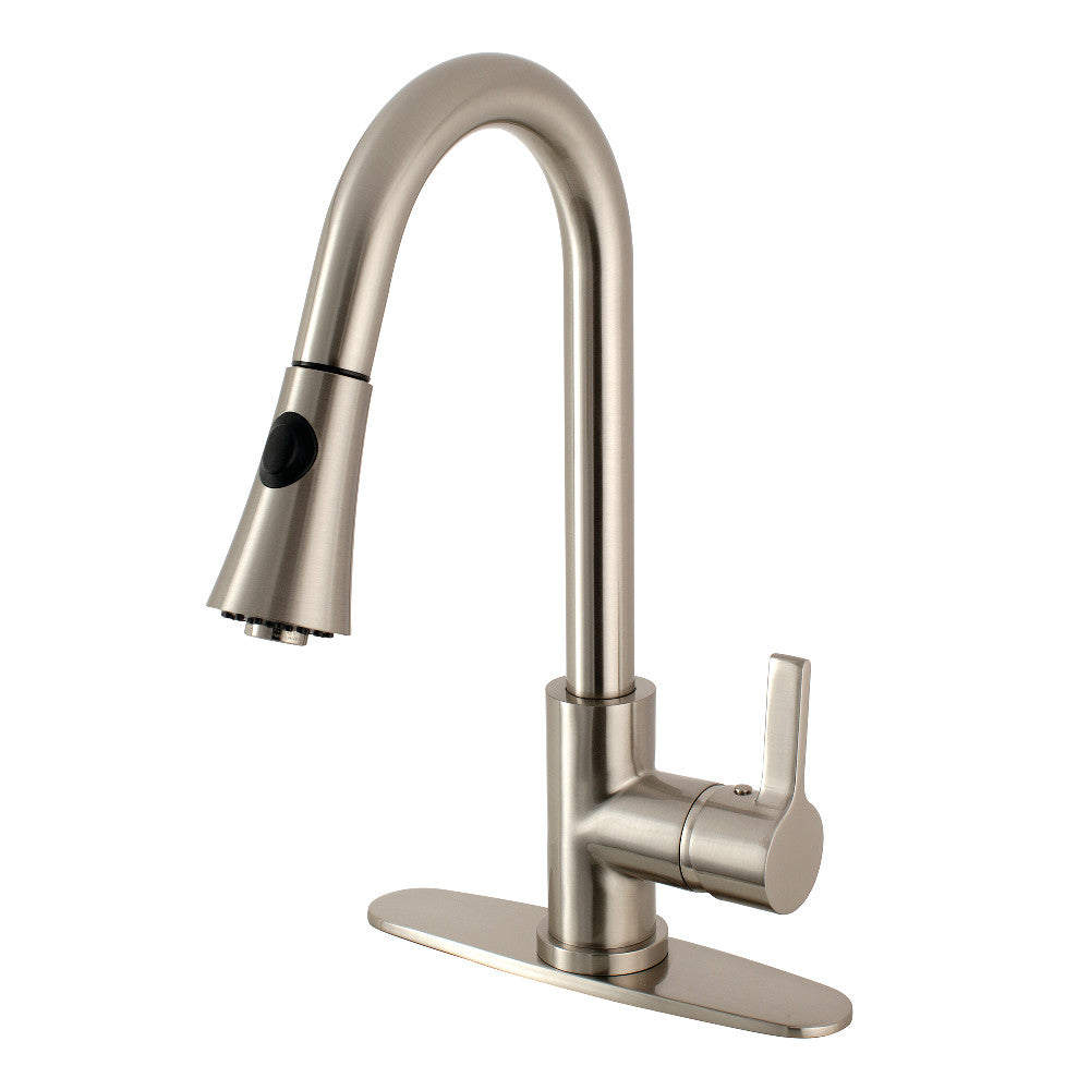 Gourmetier LS8723CTL Single Handle Pull Down Kitchen Faucet - High Arc Modern Design, Lead-Free Brass Construction for Easy Cleaning & Durability | Perfect for Home Kitchens, Restaurants & Commercial Use