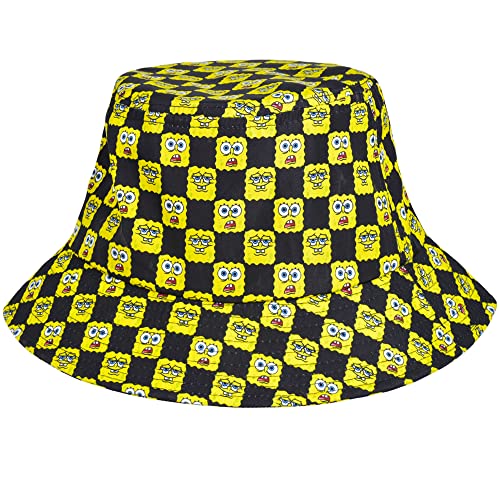 Concept One Spongebob Squarepants Bucket Hat - Packable Travel Sun Hat with Wide Brim for Men & Women - Perfect for Beach, Summer Outfits, and Outdoor Adventures
