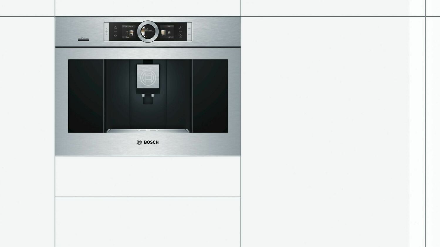 Bosch BCM8450UC 800 Series Built-In Coffee Machine with Home Connect - Smart WiFi Enabled Espresso Maker for Modern Kitchens & Office Break Rooms