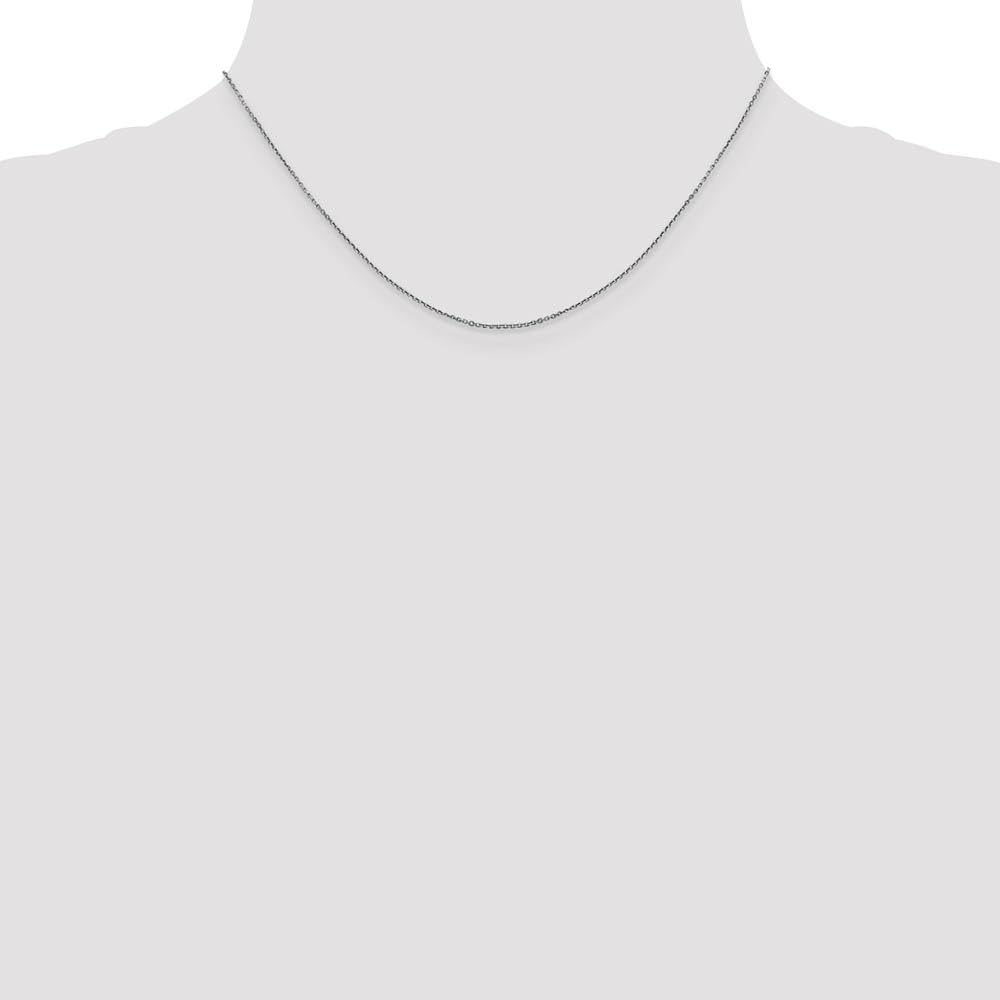 The Black Bow 0.9mm 10k White Gold Diamond Cut Cable Chain Necklace - Perfect for Weddings, Anniversaries & Special Occasions