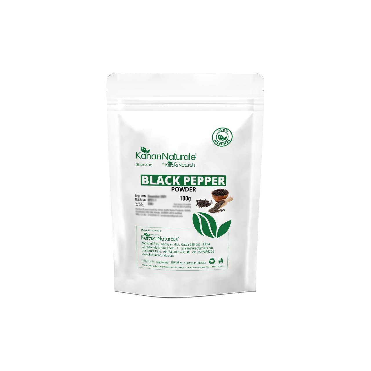 Organic Black Pepper Powder (Kali Mirch) - 100g | All-Natural Spice for Cooking, Seasoning & Health Benefits | Perfect for Soups, Stews & Marinades