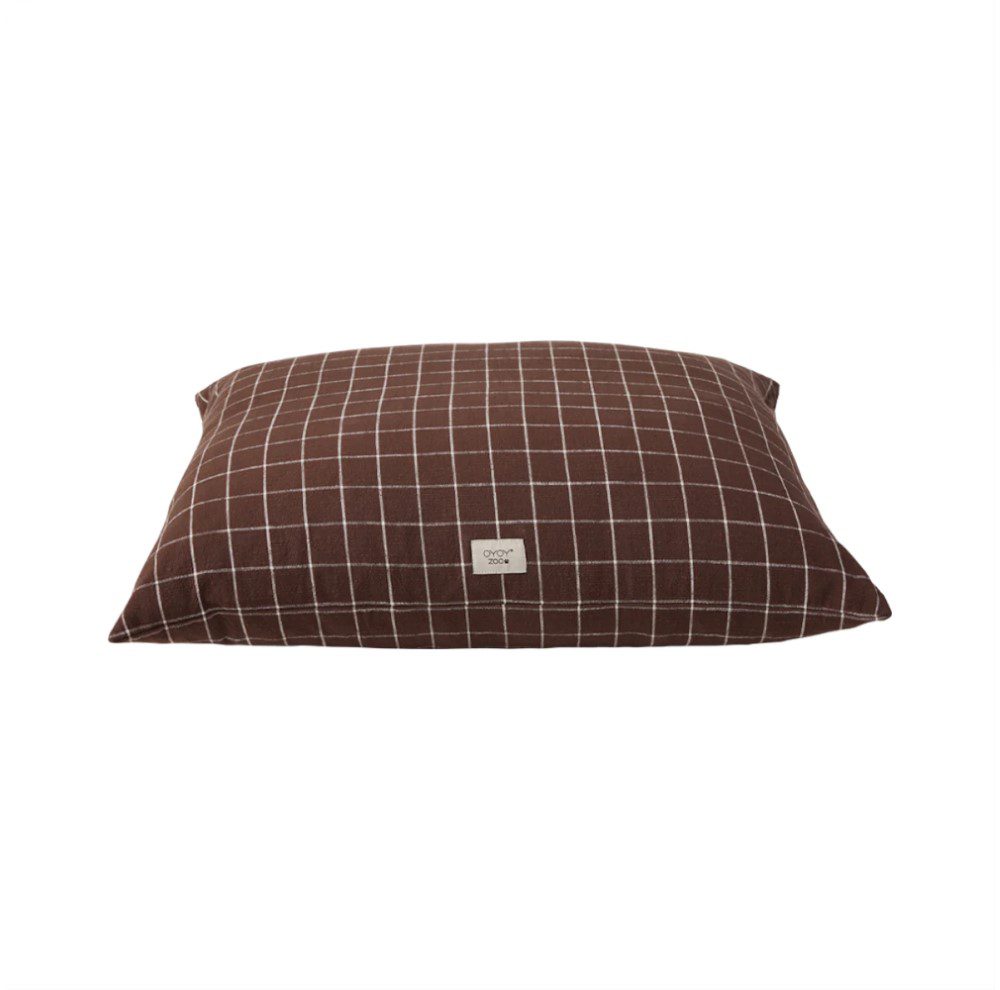 OYOY ZOO Kyoto Dog Cushion - Soft Plush Pet Pillow for Sofa & Bed - Chocolate Brown - 2 Size Options - Perfect for Home Decor & Pet Lovers