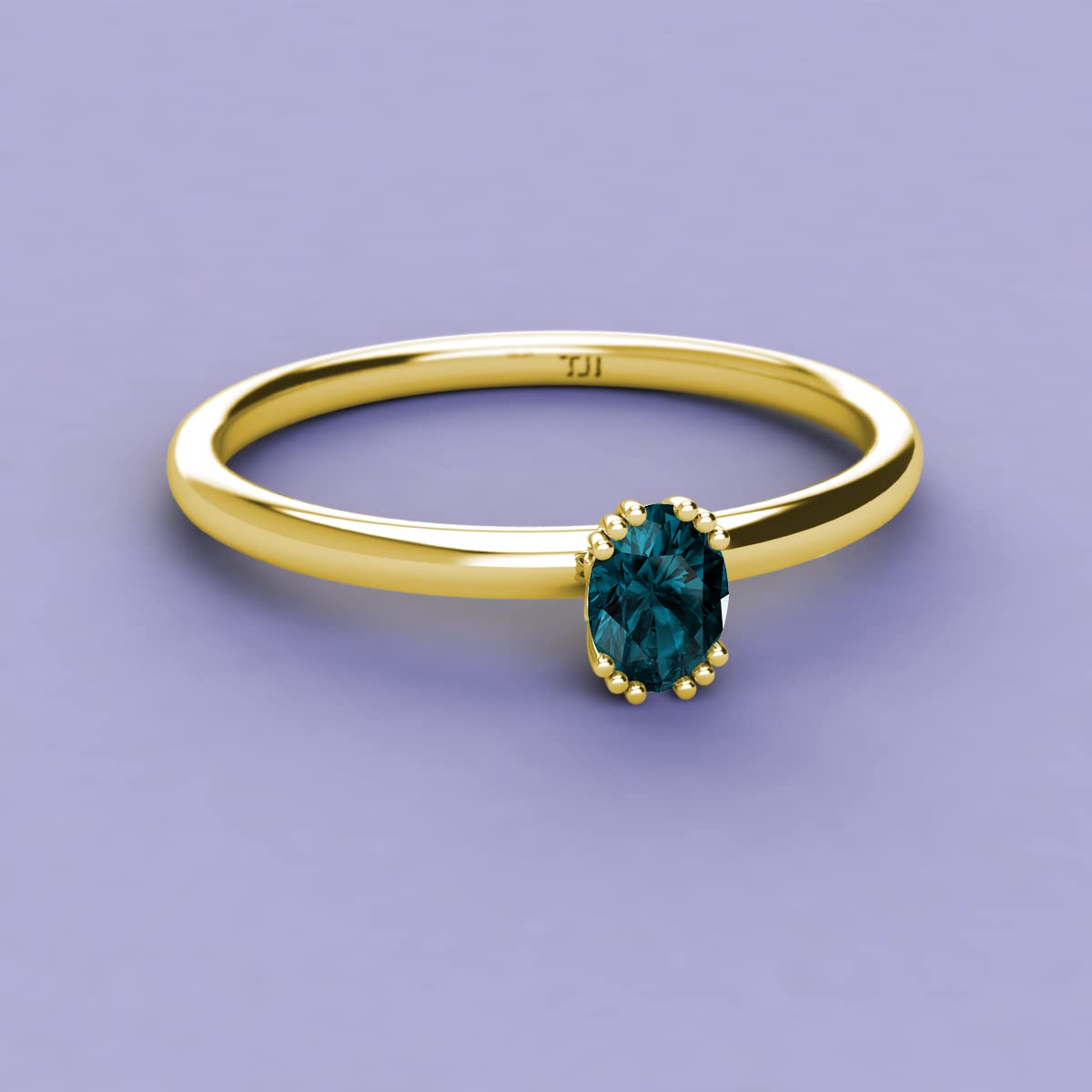 TriJewels 1/2 Carat Oval Cut London Blue Topaz Solitaire Engagement Ring for Women in 14K Gold - Perfect for Proposals, Anniversaries & Special Occasions