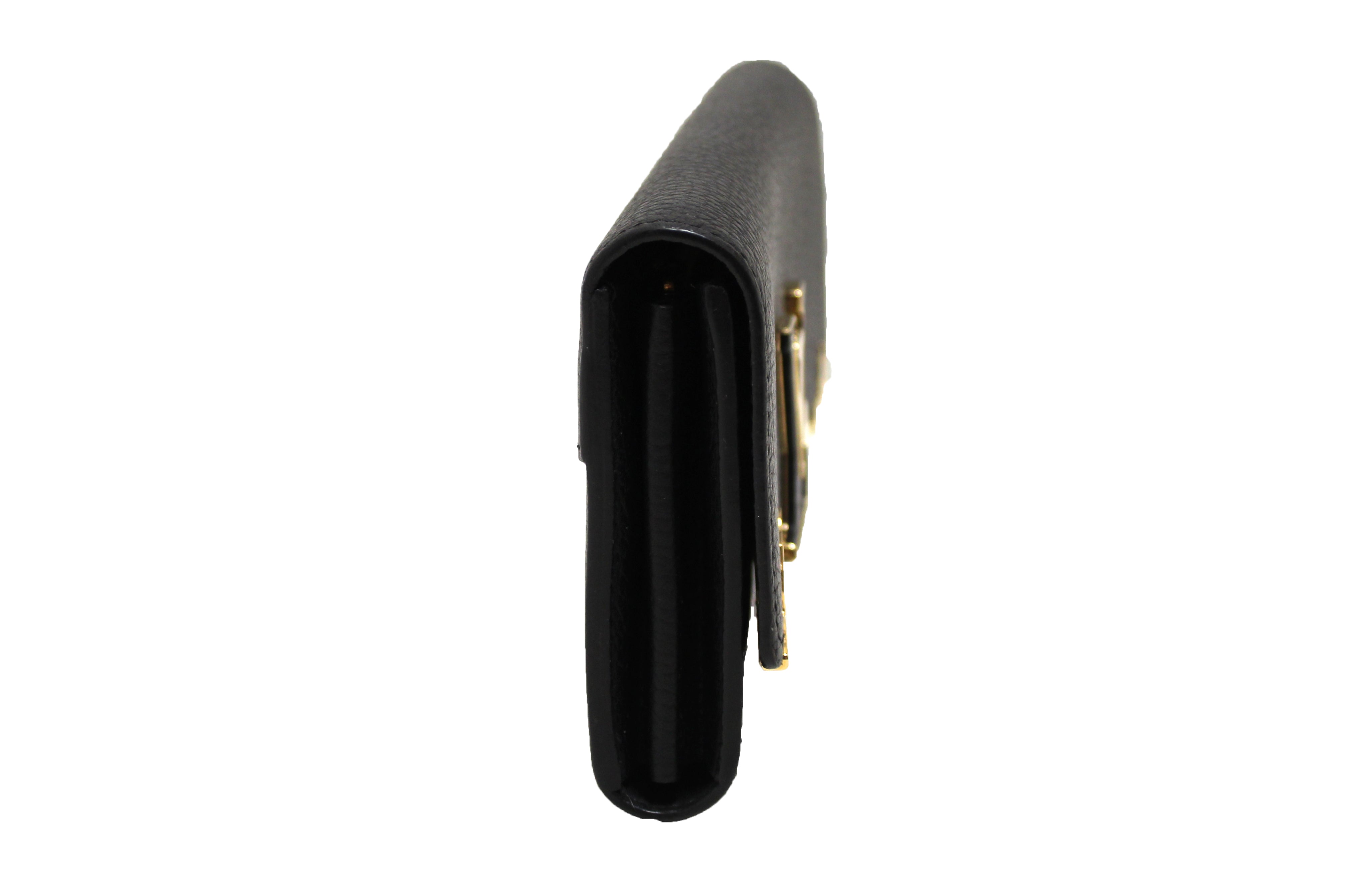 Authentic Louis Vuitton Capucines Wallet - Black Taurillon Leather with Monogram Flower Design | Luxury Women's Wallet for Everyday Use & Special Occasions
