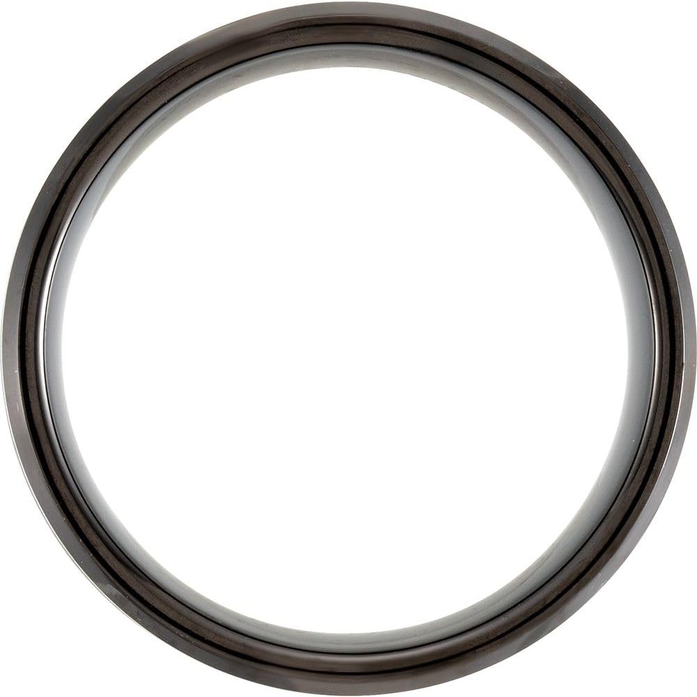 Sonia Jewels 8mm Black and Blue PVD Coated Grooved Wedding Band Ring for Men & Women - Perfect for Anniversaries, Engagements, and Everyday Wear