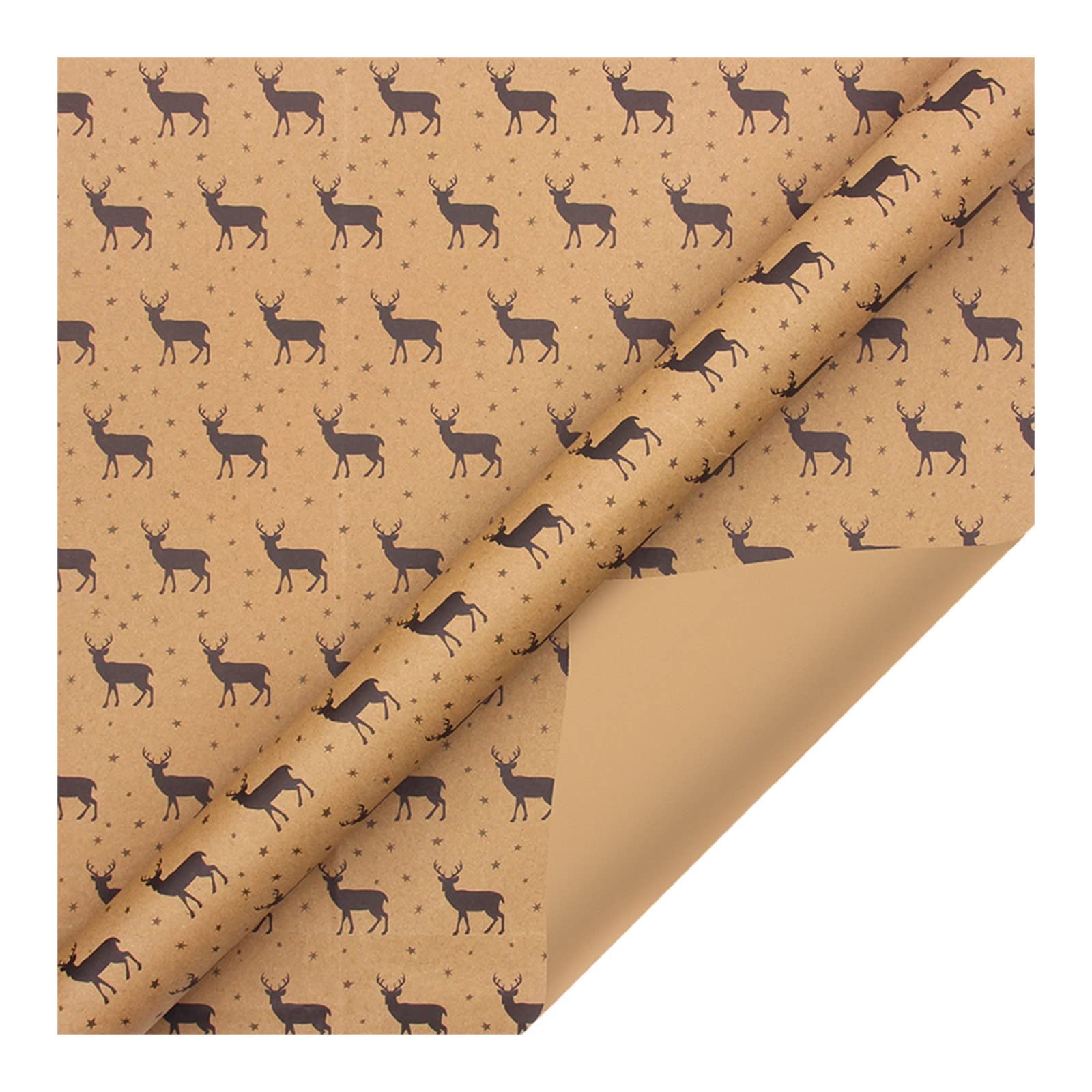 Premium Christmas Crackers & Wrapping Paper Set - 20''x27.5'' Santa Snowflake Plaid Design - Holiday Party Favors, Gift Exchange & Festive Decorations (Small Roll, One Size)