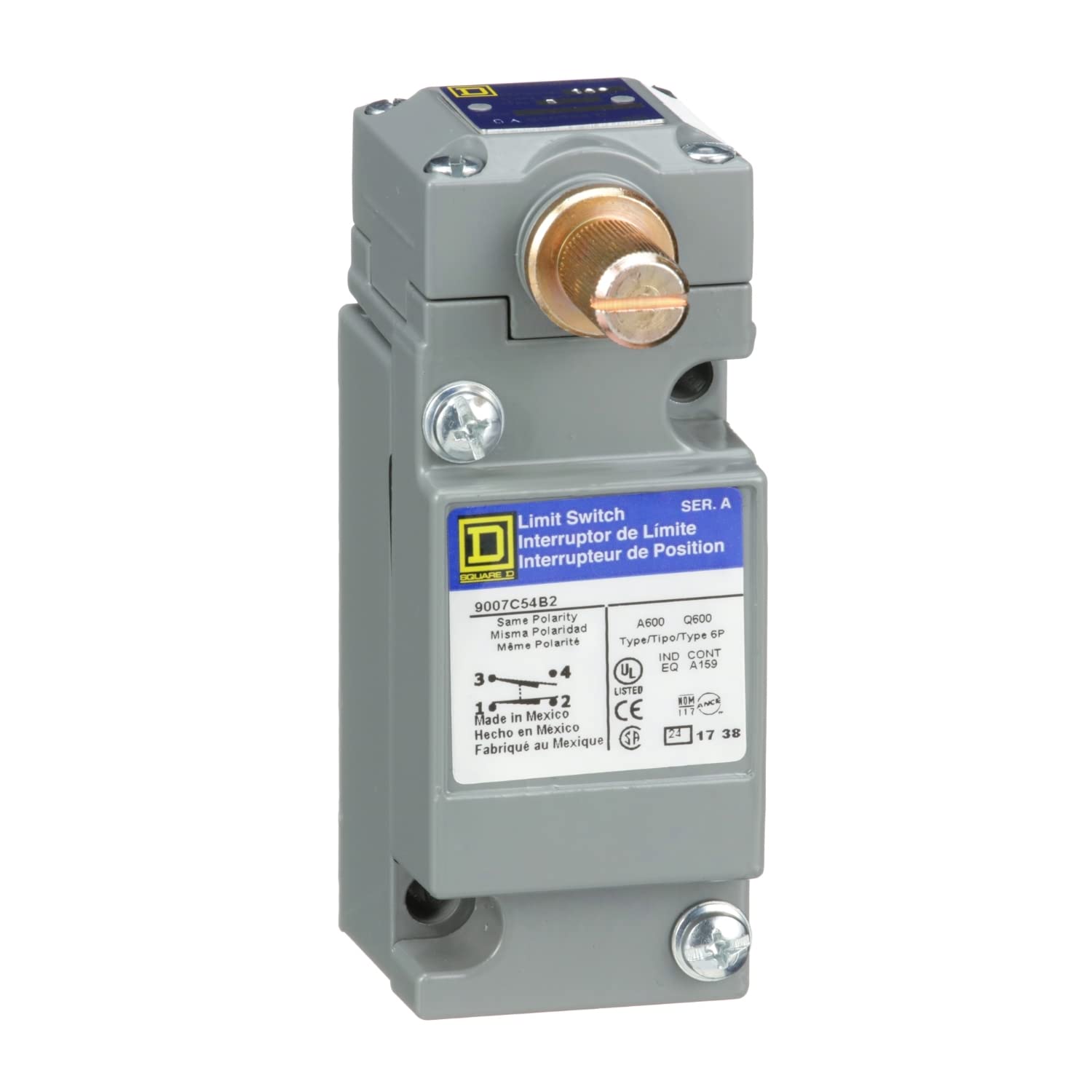 Heavy Duty Nema Limit Switch 9007C54B2 - Full Size 1 Pole Standard Rotary Head with CW/CCW Operation - Ideal for Industrial Machinery & Automation Systems