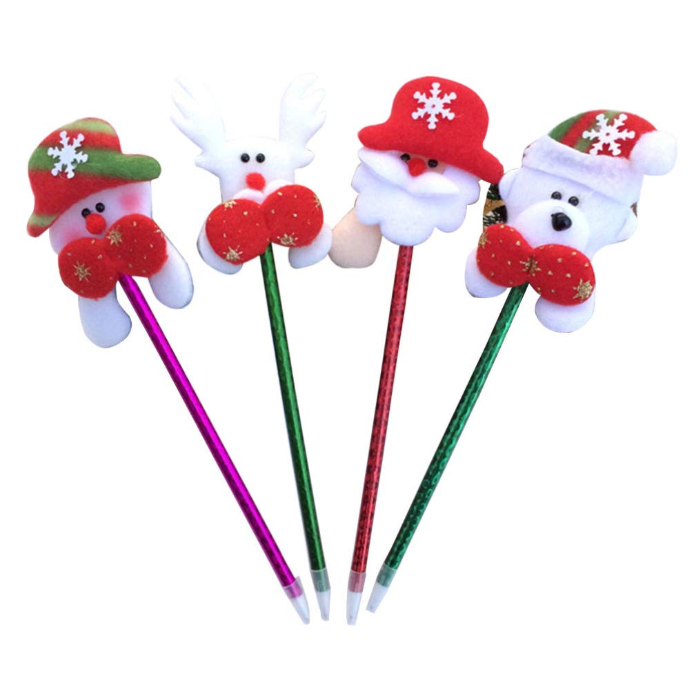 TOYANDONA 6pcs Christmas Light Up Pens - Glow in The Dark Ballpoint Pens for Party Favors, School Supplies & Holiday Decorations - Fun Writing Tools for Kids & Students (Random Styles) - Perfect for Christmas Gifts, Classroom Rewards & Nighttime Writing