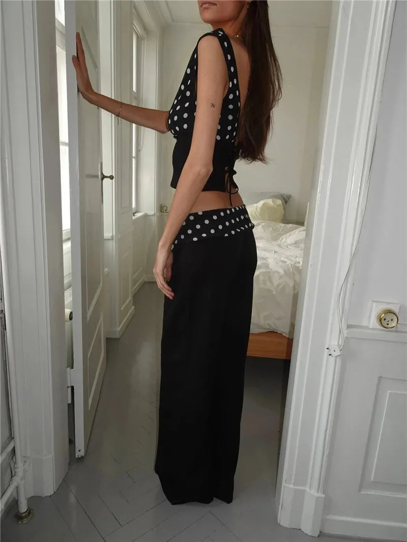 Women's Backless Polka Dot Crop Top - Summer Fashion Sleeveless Tank Top for Casual Wear, Beach Outfits & Night Out