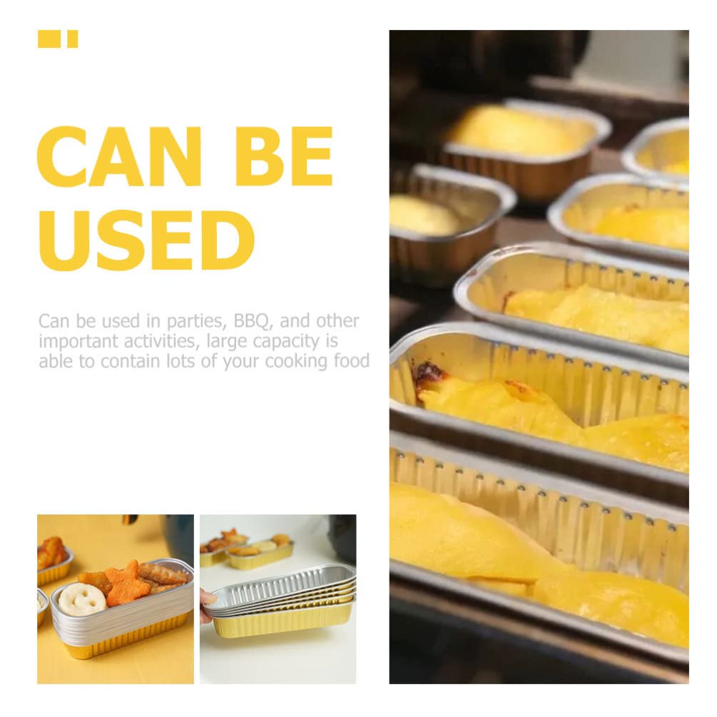 50Pcs Aluminum Mini Disposable Loaf Pans with Lids - Oblong Foil Baking Pans for Toaster Oven, Bread, Food Storage - Perfect for Catering, Party, BBQ & Meal Prep