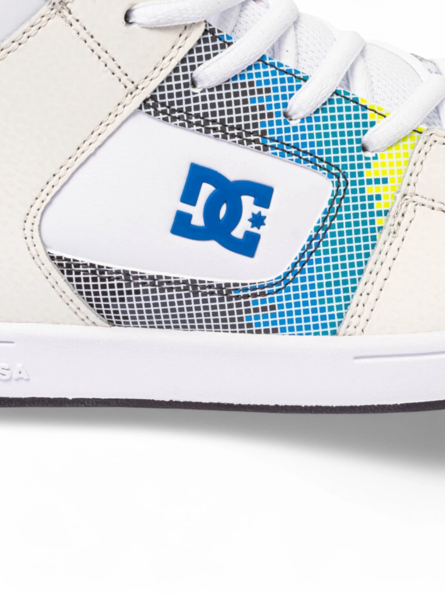 DC Manteca 4 Hi Skate Shoes - White, Blue & Cream Colorway | High-Top Sneakers for Men | Perfect for Skateboarding, Streetwear & Casual Fashion