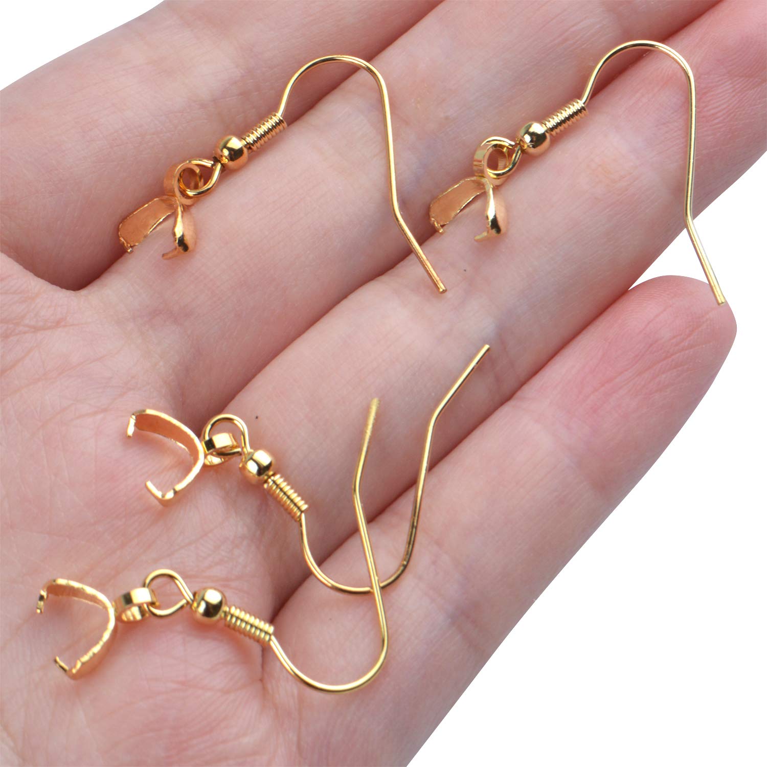 Hypoallergenic Stainless Steel Earring Hooks 50pcs - DIY Jewelry Making for Crafts & Gifts