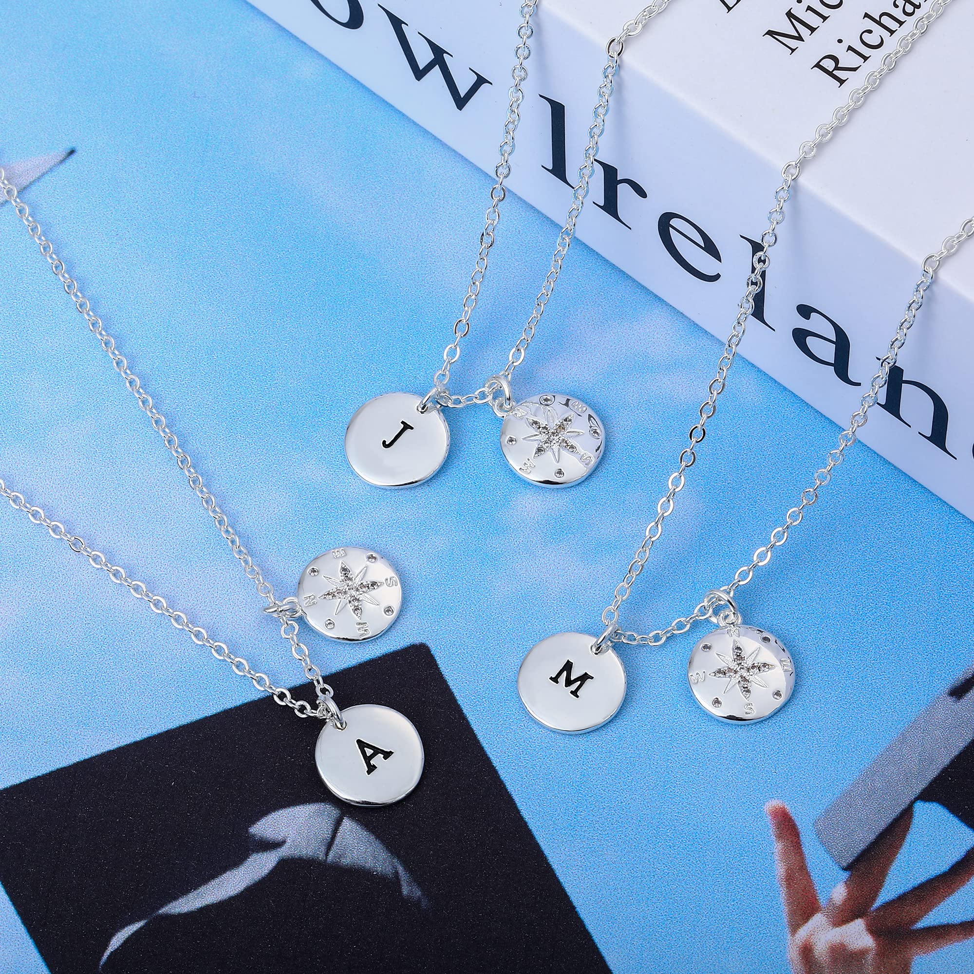 GLIVEOR Sterling Silver Compass Necklace - Personalized Graduation Gift for Her, High School & College Senior Jewelry - Perfect for Commencement, Birthday & Special Occasions