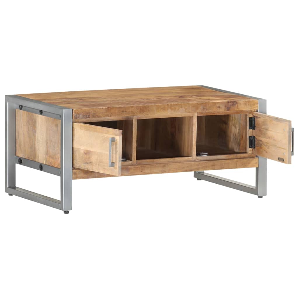 Industrial Coffee Table with Storage - 37.4
