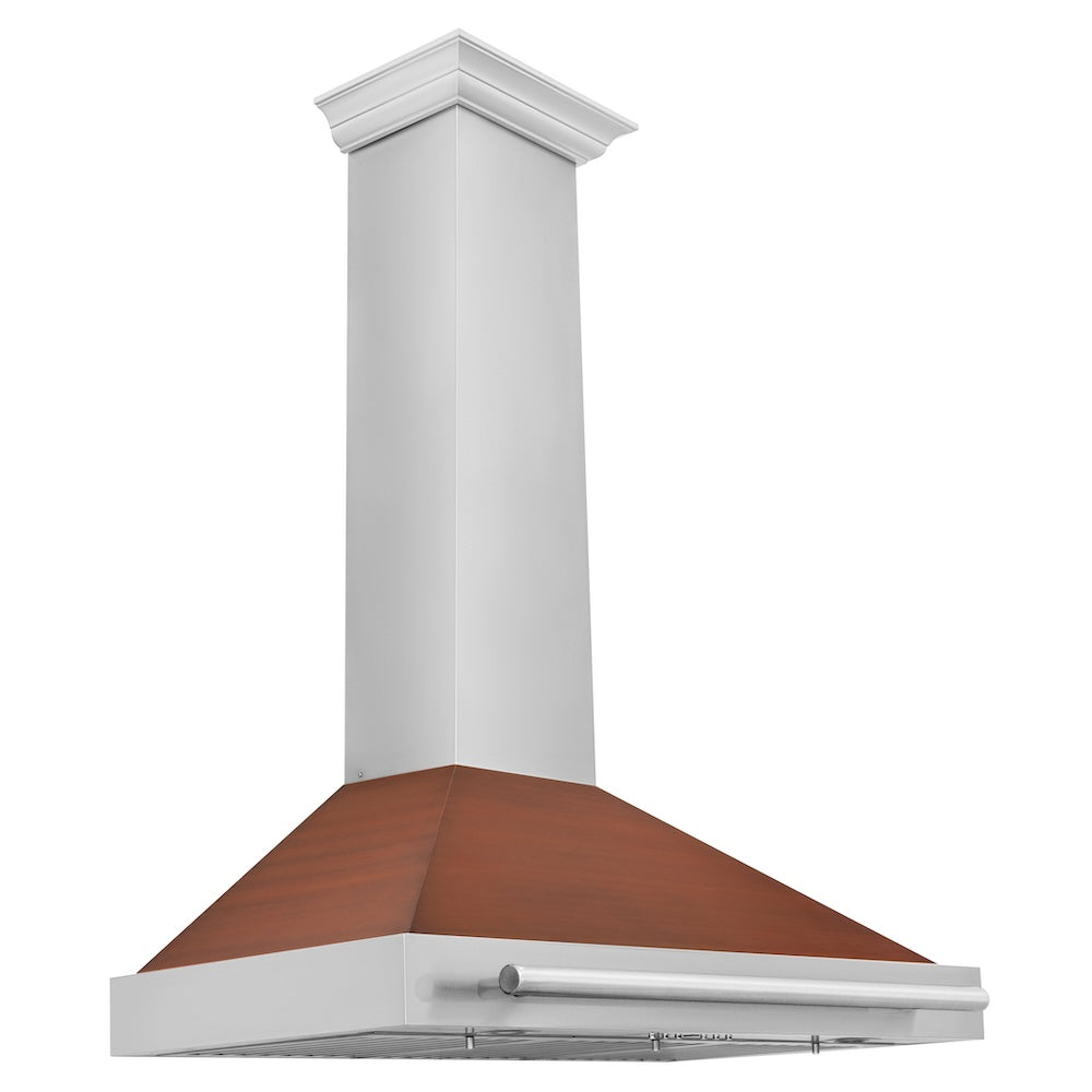ZLINE 36 Inch Convertible Stainless Steel Range Hood with Copper Shell & Stainless Steel Handle - Powerful Kitchen Ventilation for Gas Stoves & Cooking (KB4STX C 36) - Perfect for Modern Kitchens, Restaurants & Home Chefs