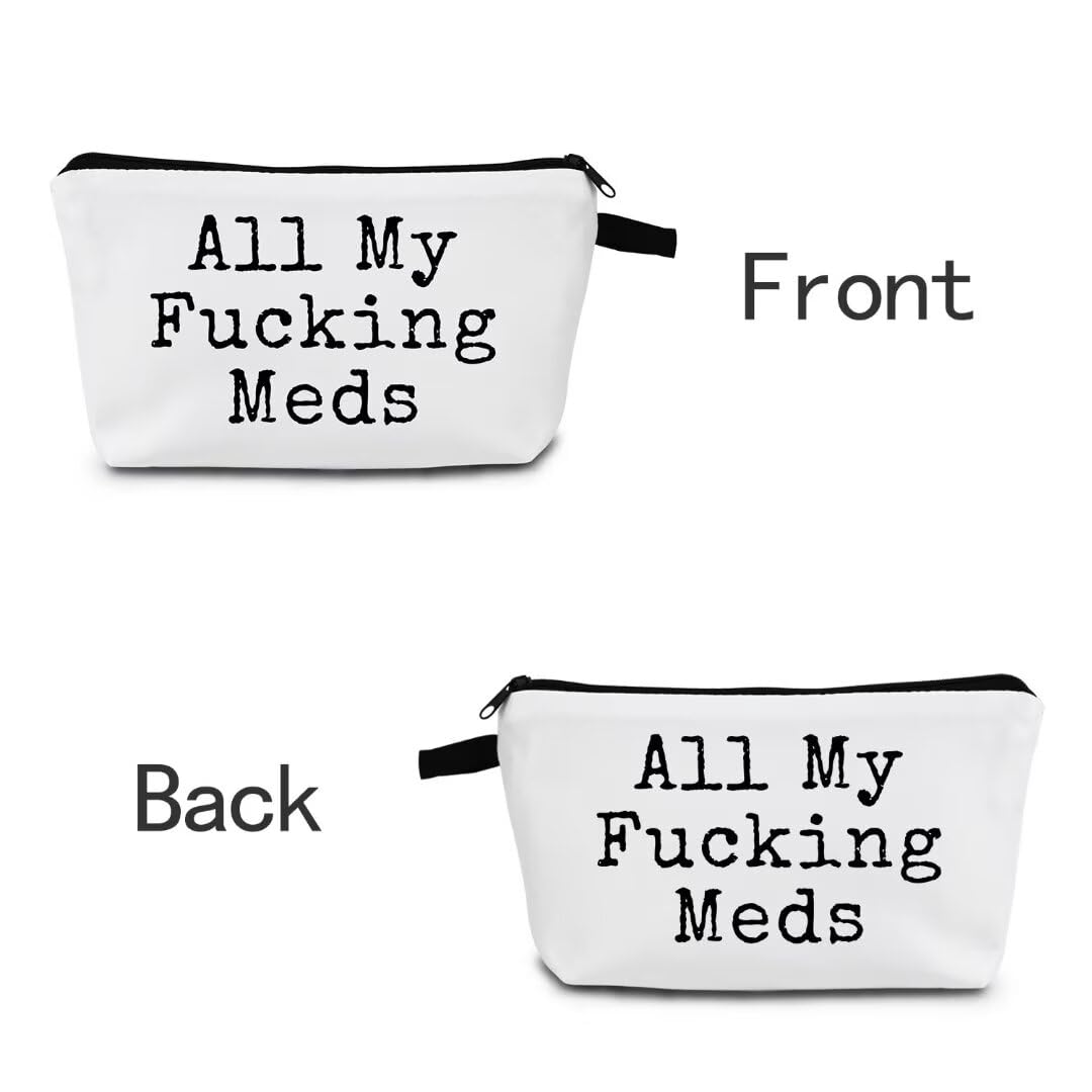 Women's Travel Makeup Bag - Small Zipper Toiletry Organizer for Cosmetics & Meds | Perfect Teacher Gift & On-the-Go Essentials