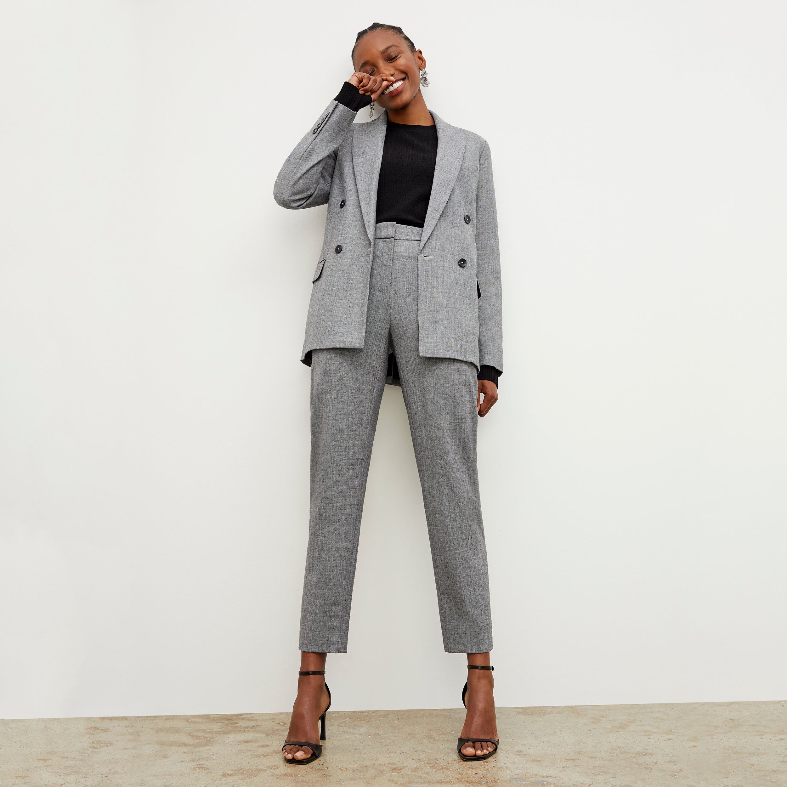 Mejia Sharkskin Pants for Men - Black & White Slim Fit Dress Pants for Business Casual & Office Wear
