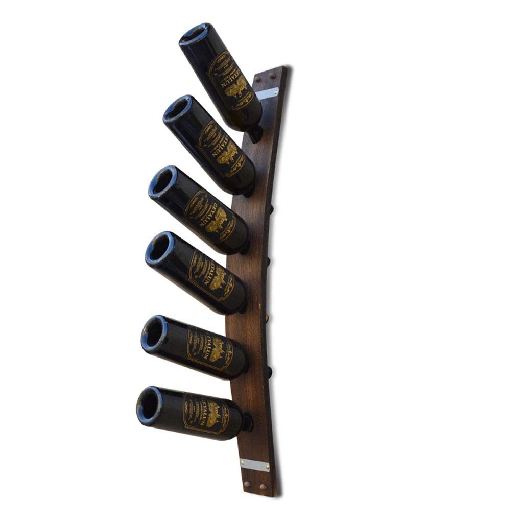 Vintage Wooden Wall-Mounted Wine Rack & Toilet Paper Holder - 6 Bottle Capacity, Retro Wine Storage Organizer for Bar, Cellar or Bathroom - Perfect for Home Decor and Space Saving (Color: A)
