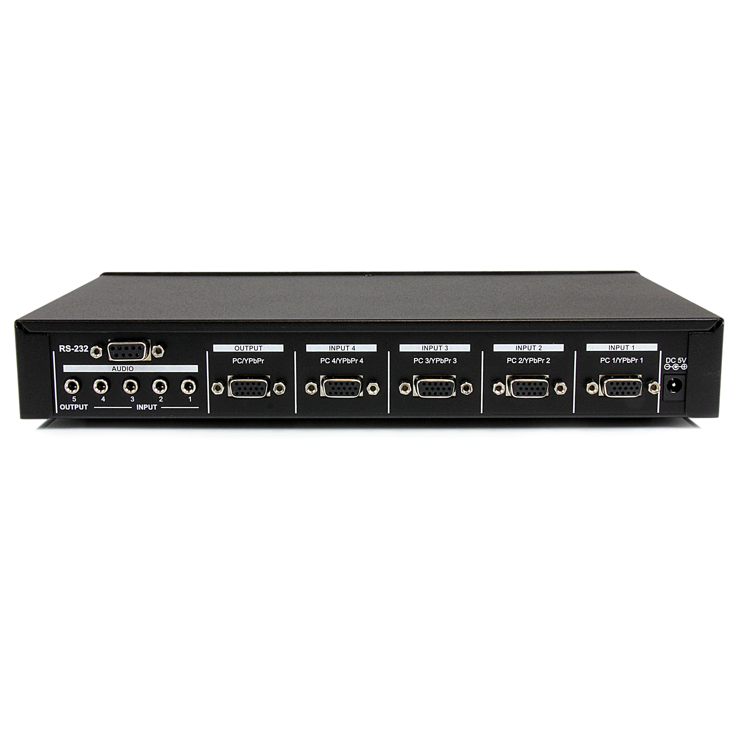 StarTech.com 4-Port VGA Video Audio Switch with RS232 Control - VS410RVGAA | VGA Switcher for Multiple Monitors | Ideal for Conference Rooms, Home Theaters & Gaming Setups