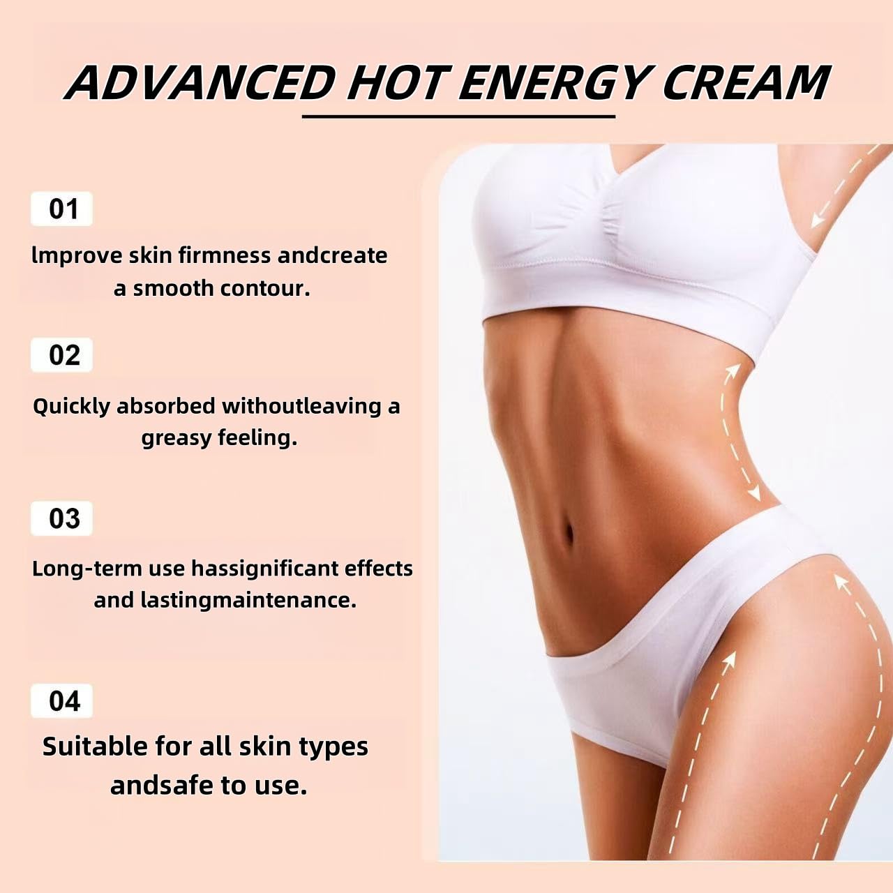 Advanced Hot Sweat Cream - Moisturizing & Tightening Cream for Smooth Skin | 7-Day Flash Treatment to Regulate Skin Tone & Texture | Ideal for Weight Loss & Enhanced Workouts | Perfect for Post-Workout Recovery & Spa Nights (1pc)