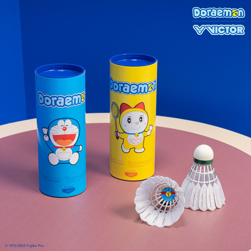 Victor X Doraemon NCS DRM Carbonsonic Badminton Shuttlecock - High Performance Feather Shuttlecocks for Professional Training & Tournament Play