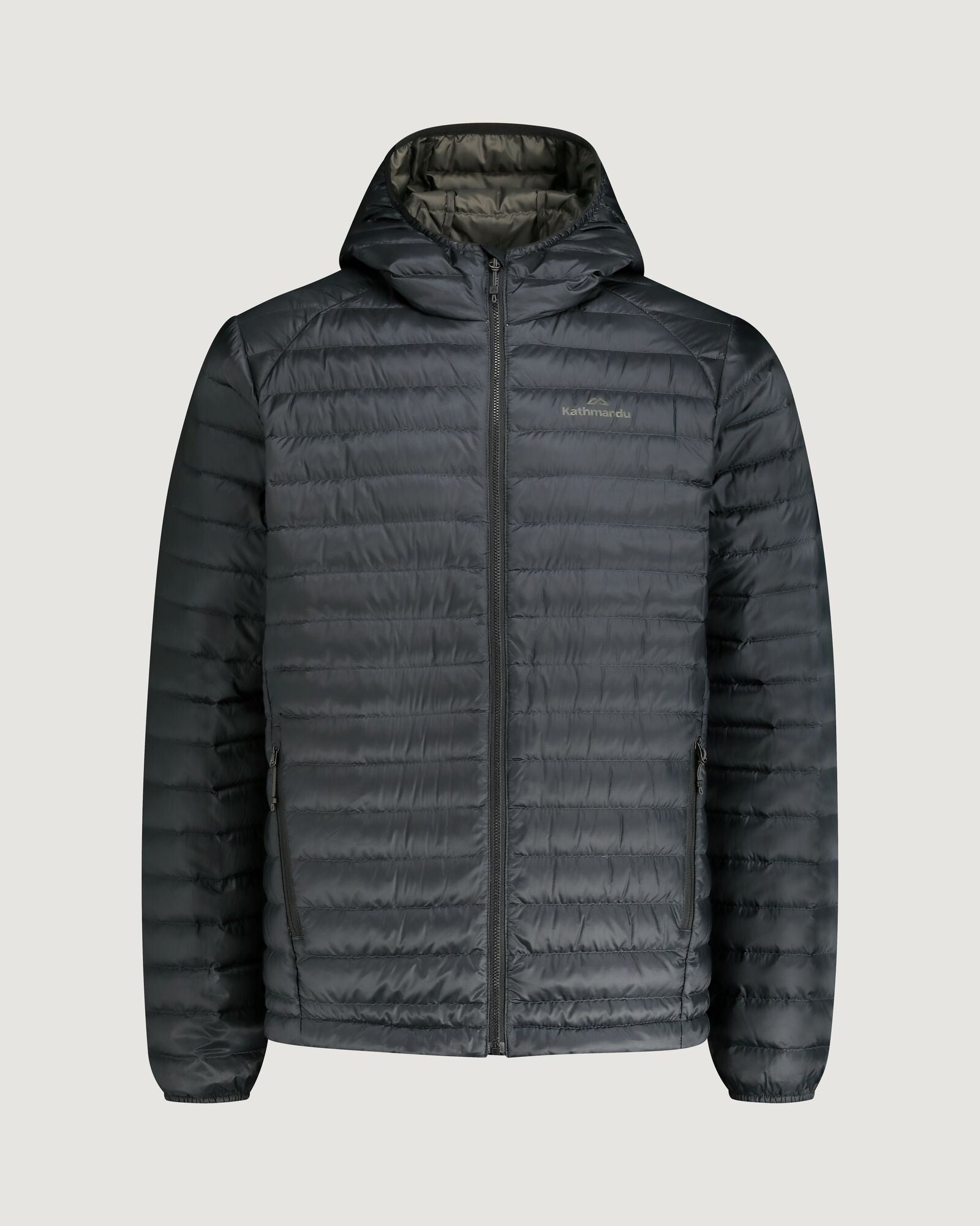 Men's Heli R Hooded Down Jacket - Lightweight Winter Coat, Waterproof & Windproof, Black Stingray Color - Perfect for Skiing, Hiking & Outdoor Adventures