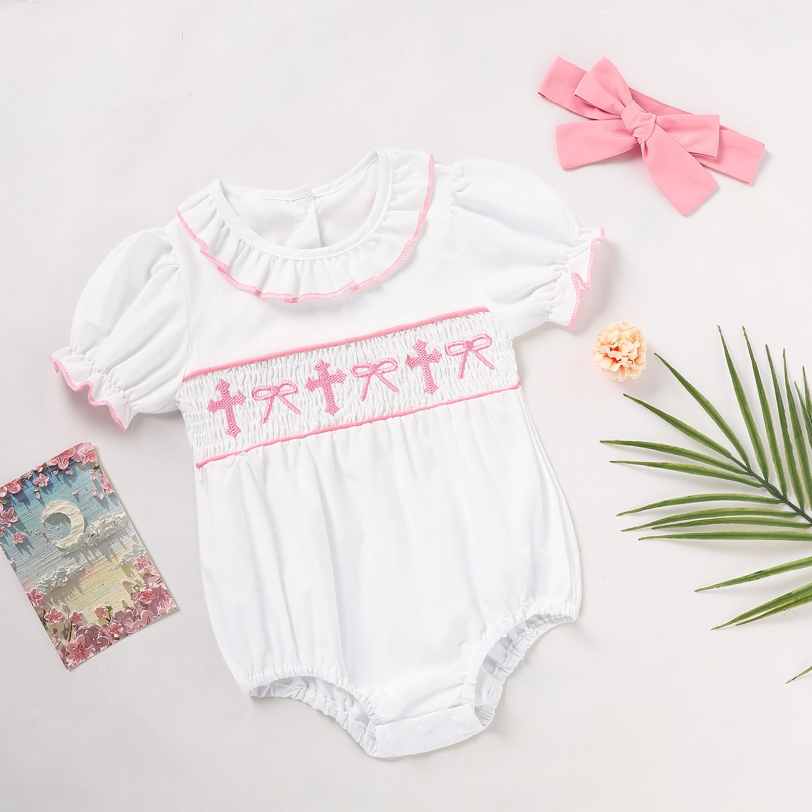 GRNSHTS Baby Girl Romper - Newborn Clothes Bodysuit Jumpsuit Outfit 0-18 Months | Soft Cotton Infant Onesie for Playtime, Photo Shoots & Daily Wear