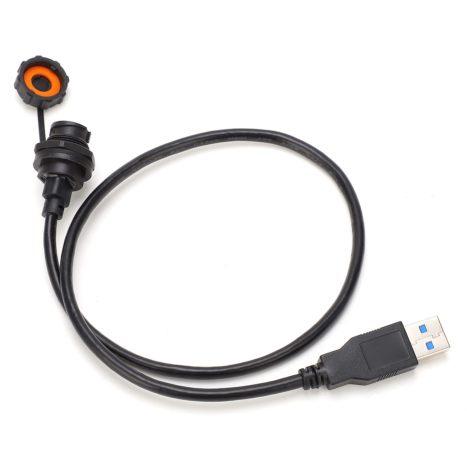 Waterproof USB Connector IP68 - USB Type-C Female to USB 3.0 Male Adapter with 0.5M Cable - Durable Outdoor & Industrial Use for Lamps, Machinery, Marine & Harsh Environments