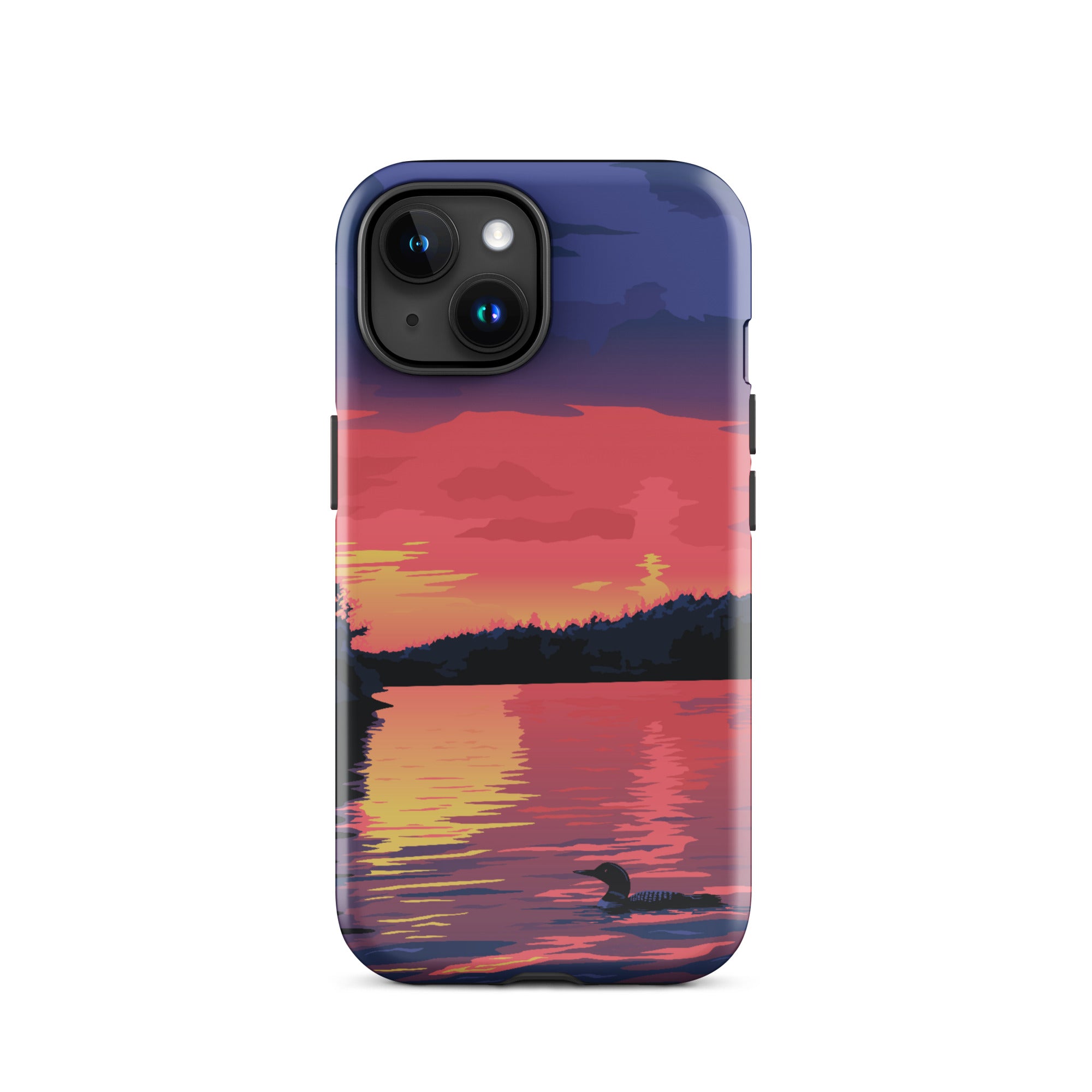 Premium iPhone Protective Case with Sunset Loon Design - Shockproof & Scratch-Resistant Cover for iPhone [Models] | Perfect for Outdoor Adventures, Travel & Daily Protection