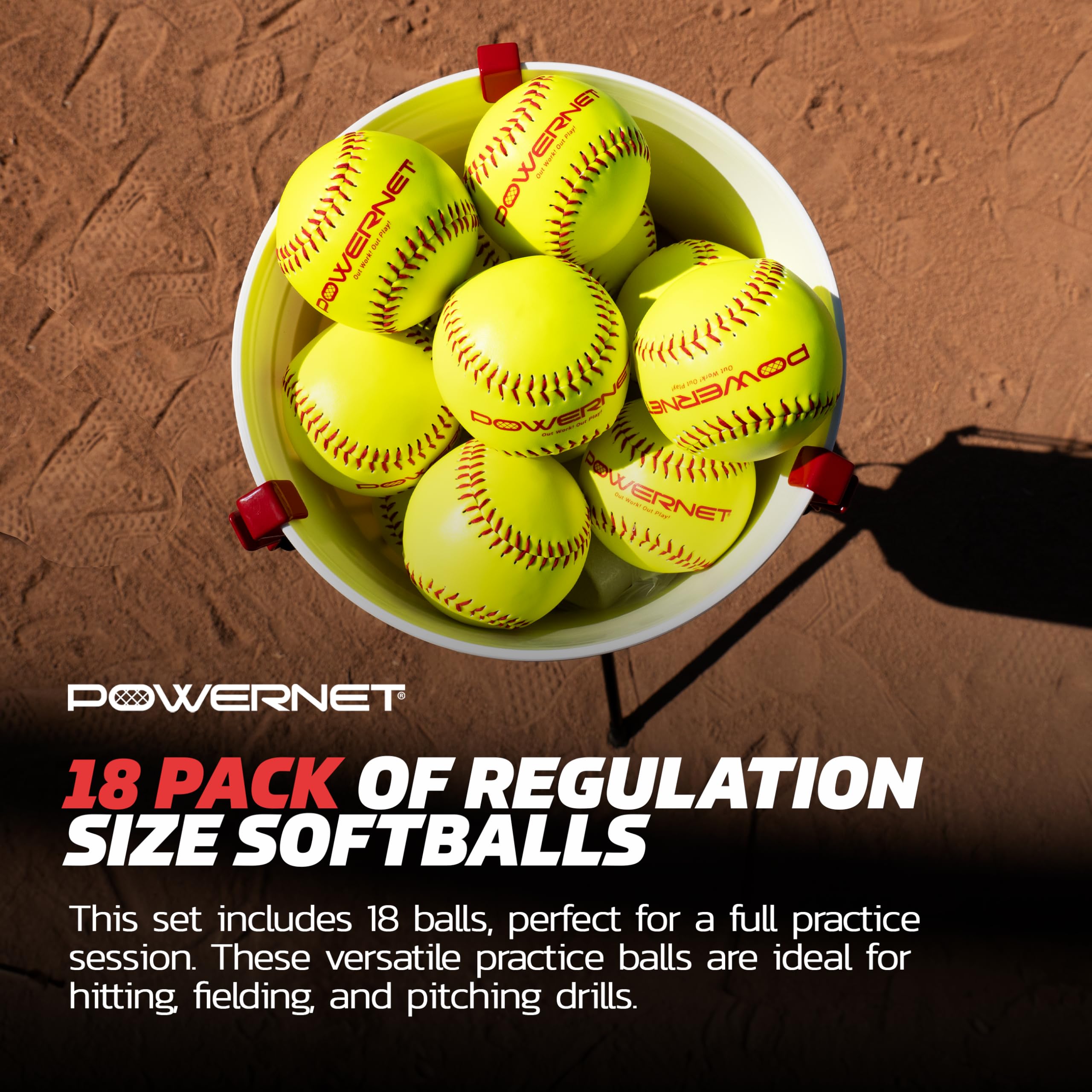 PowerNet Softball Training Equipment - Weighted & Flexi Balls for Batting Practice