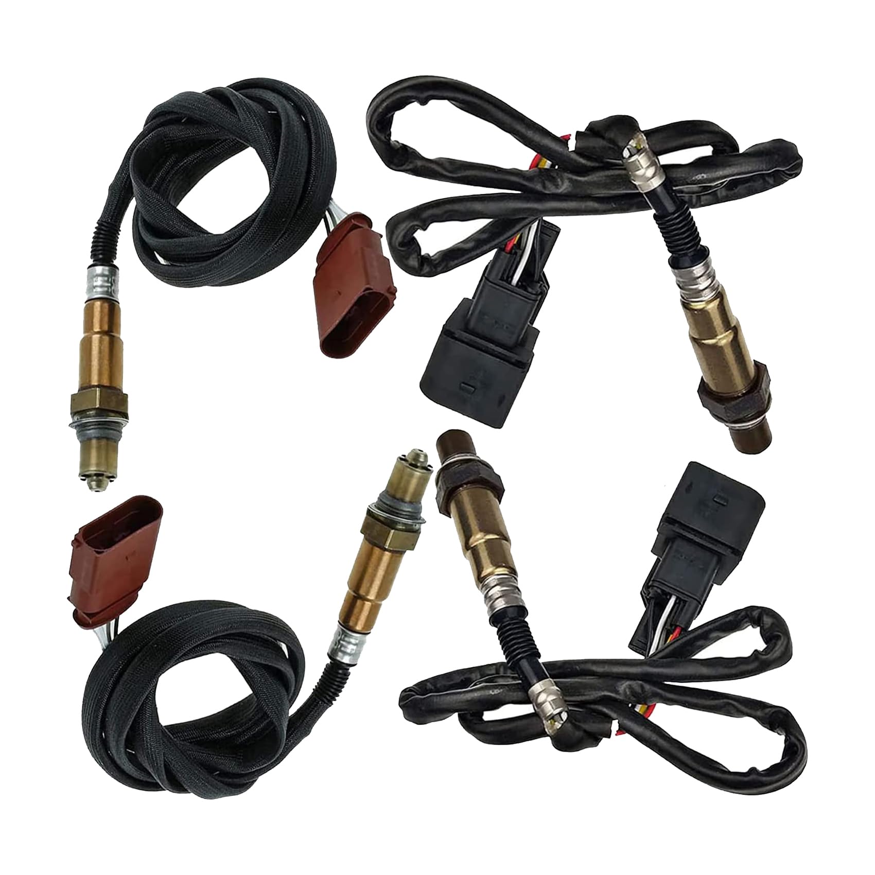 4pcs Oxygen Sensors Set Compatible with Audi A4 A4 Quattro 2004-2002 3L V6 - Upstream & Downstream O2 Sensors (234-5028, 234-4874) - Perfect for Engine Performance & Emission Control