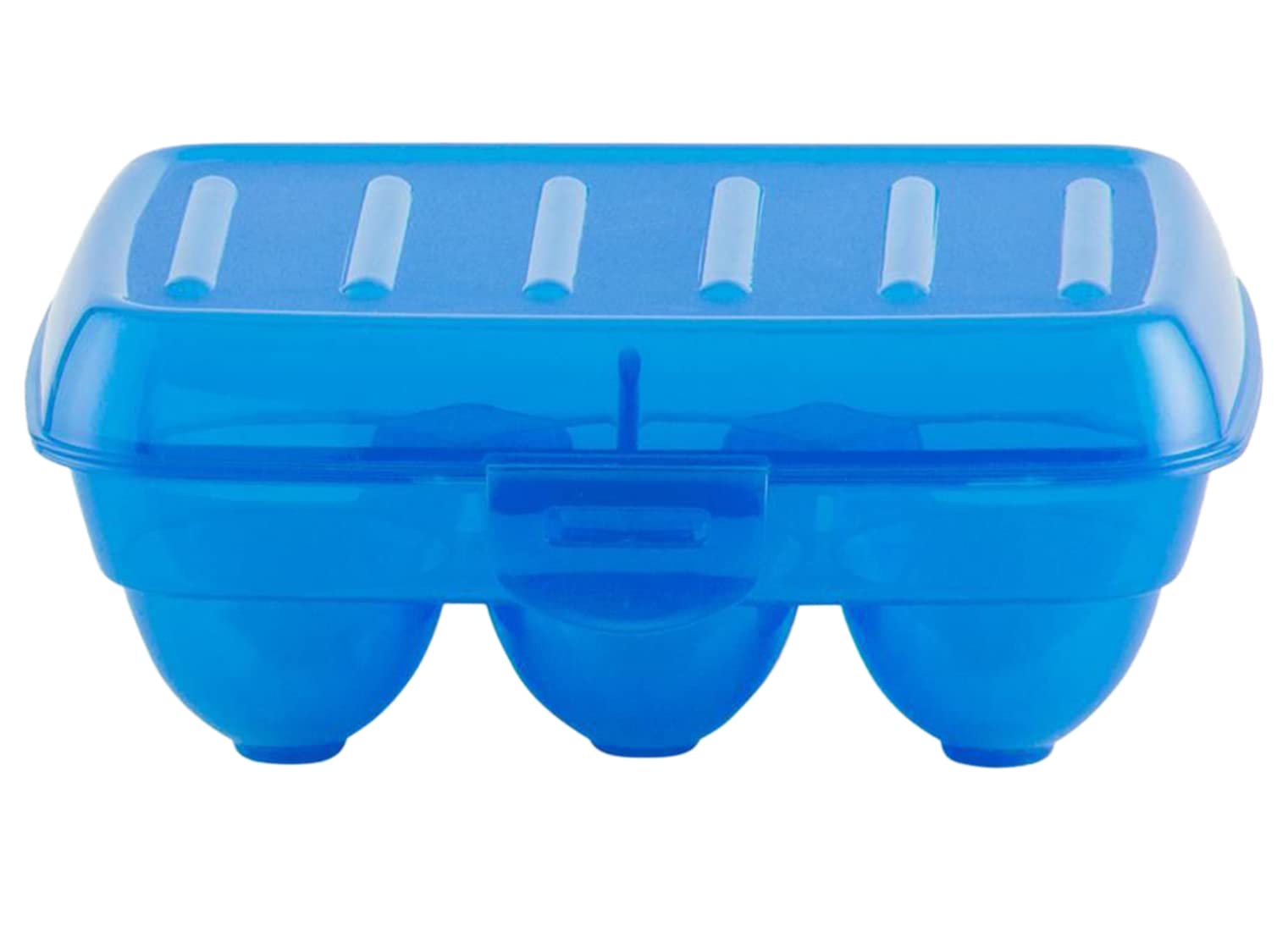 Kuber Industries 6-Slot Plastic Egg Holder Tray for Refrigerator & Kitchen Storage - Pack of 4 Blue (46KKM0168) - Perfect for Organizing Eggs in Fridge, Pantry, or Farm Fresh Storage