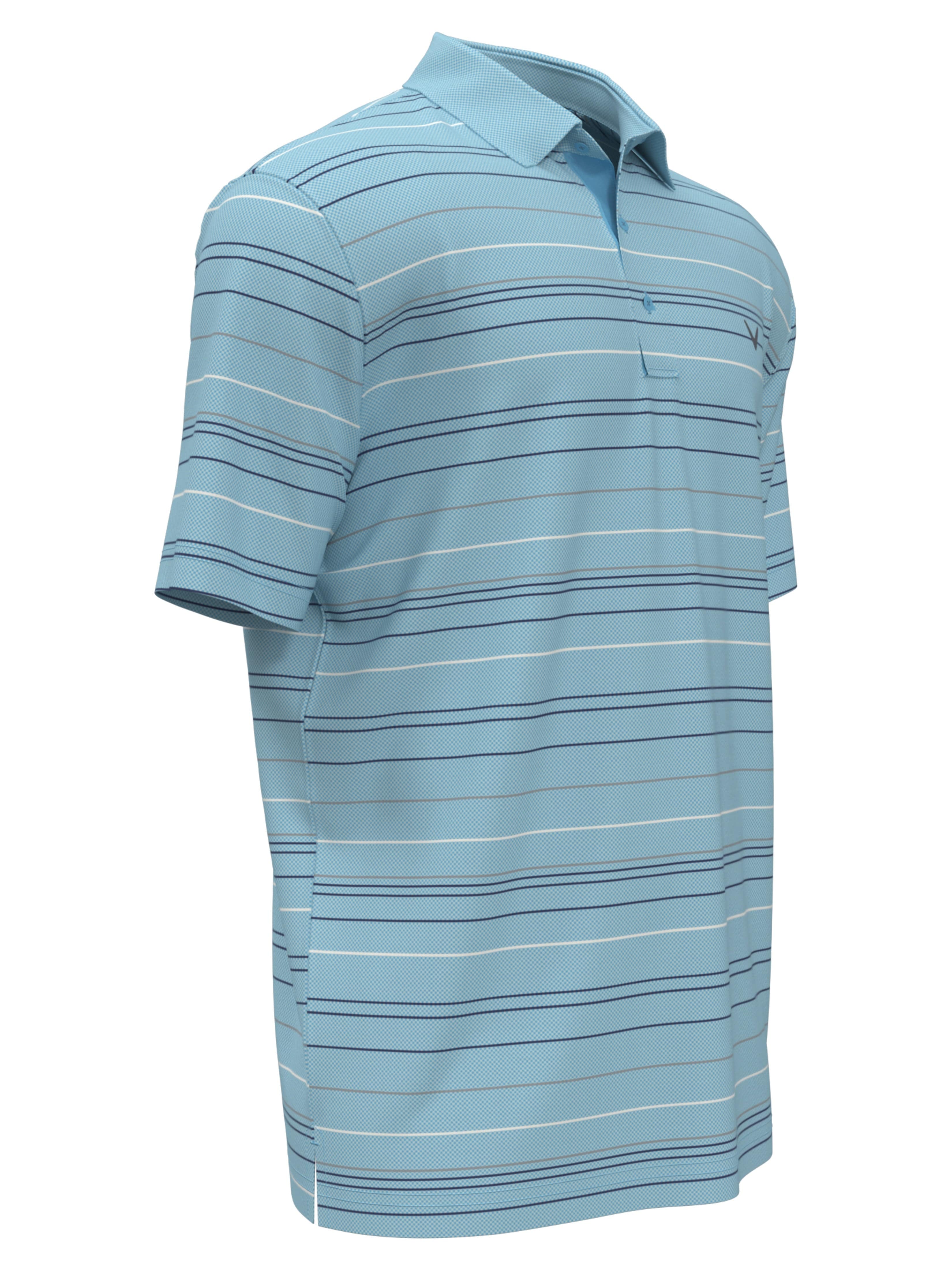Men's Mosaic Stripe Golf Polo Shirt - Breathable Quick-Dry Performance Tee for Golf, Tennis & Casual Wear