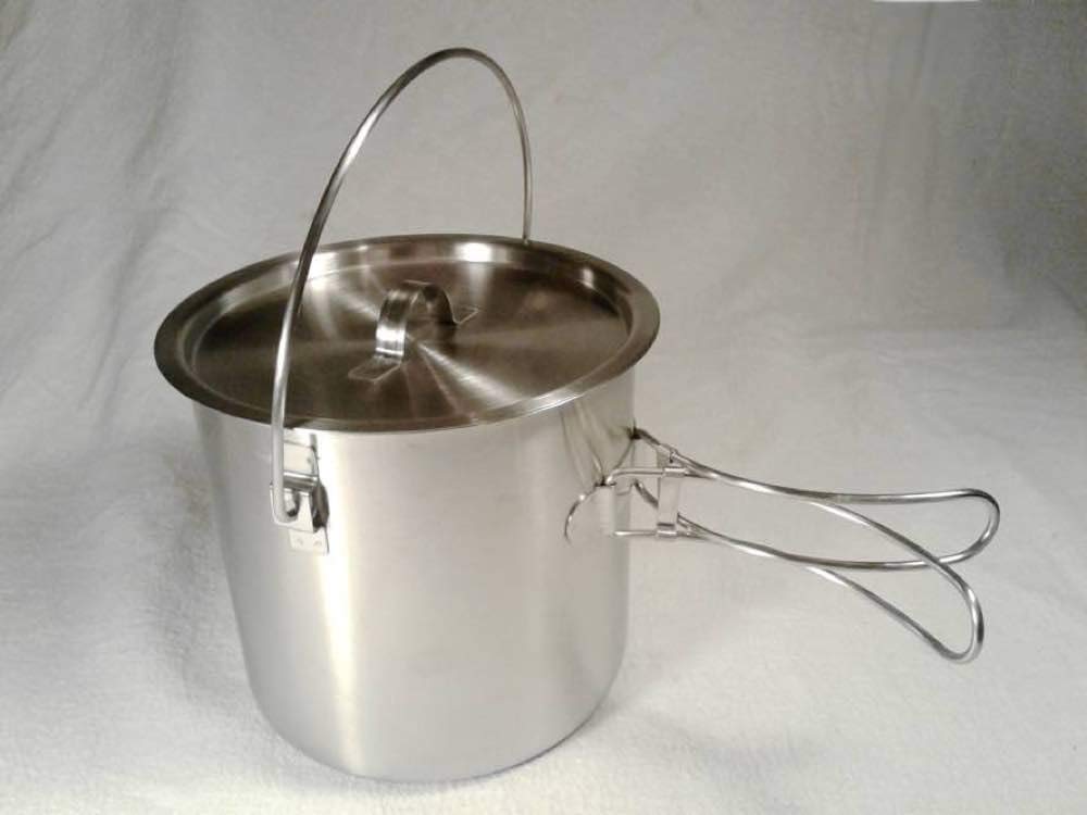 52/68 Oz Stainless Steel Camping Pot with Lid - Lightweight Cooking Kettle for Backpacking, Hiking & Outdoor Adventures - Perfect for Boiling Water, Cooking Meals & Survival Gear