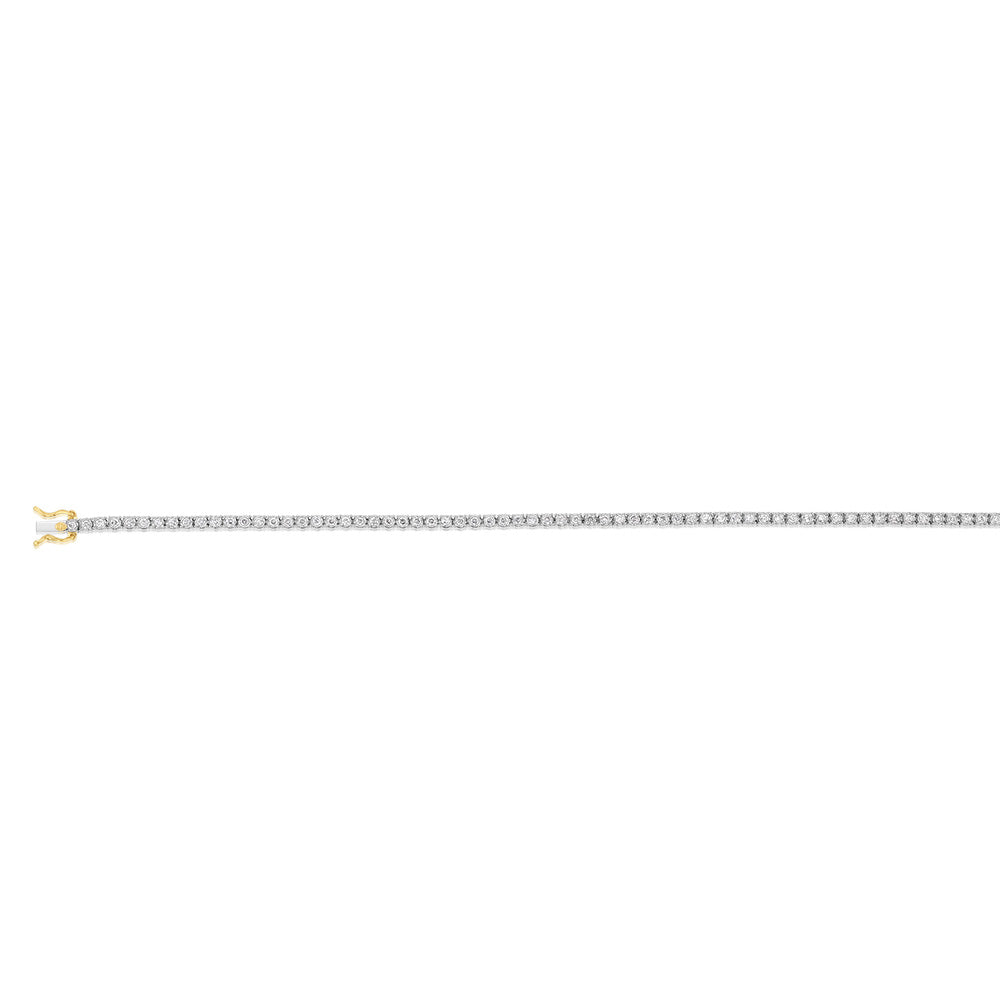 9ct Yellow Gold 1 Carat Lab Grown Diamond Tennis Bracelet - 18cm 72 Diamonds for Women, Elegant Jewelry Gift for Anniversary, Wedding, Party & Special Occasions