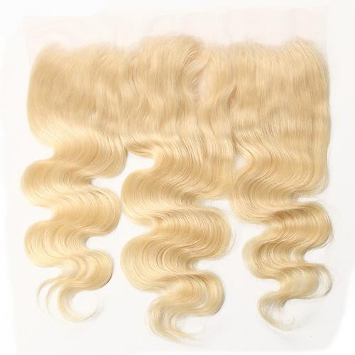 613 Body Wave Frontal Human Hair Blonde Lace Front Wig - Perfect for Daily Wear, Cosplay & Special Occasions
