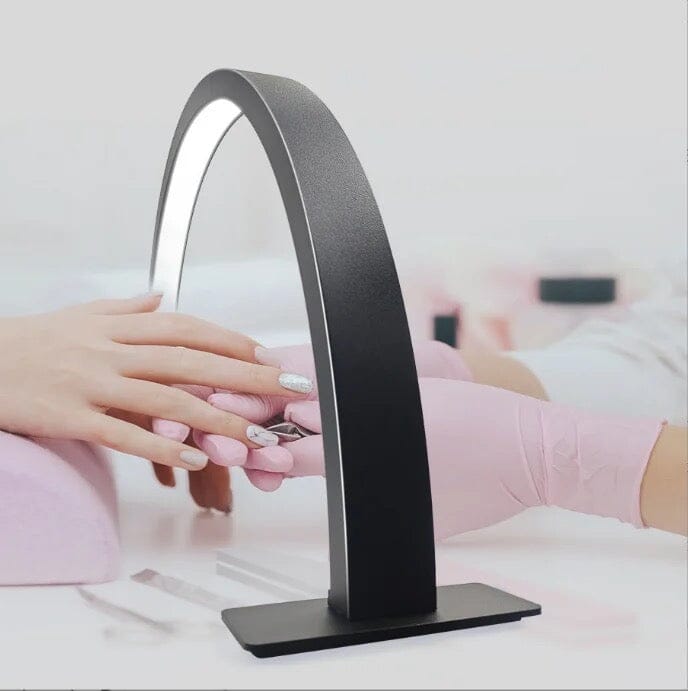 Half Moon LED Nail Desk Lamp - Adjustable Brightness for Manicure & Pedicure - Perfect for Nail Salons, Home Spa, and DIY Nail Art