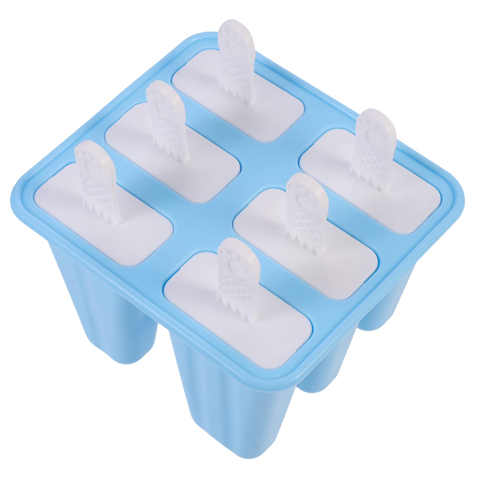 Premium Silicone Popsicle Molds - 6 Cavity Reusable Ice Cream & DIY Treat Maker with 6 Sticks (Blue) - Perfect for Homemade Ice Pops, Chocolate, Candy & Fondant - Great for Summer Parties, Kids Snacks & Baking Decorations