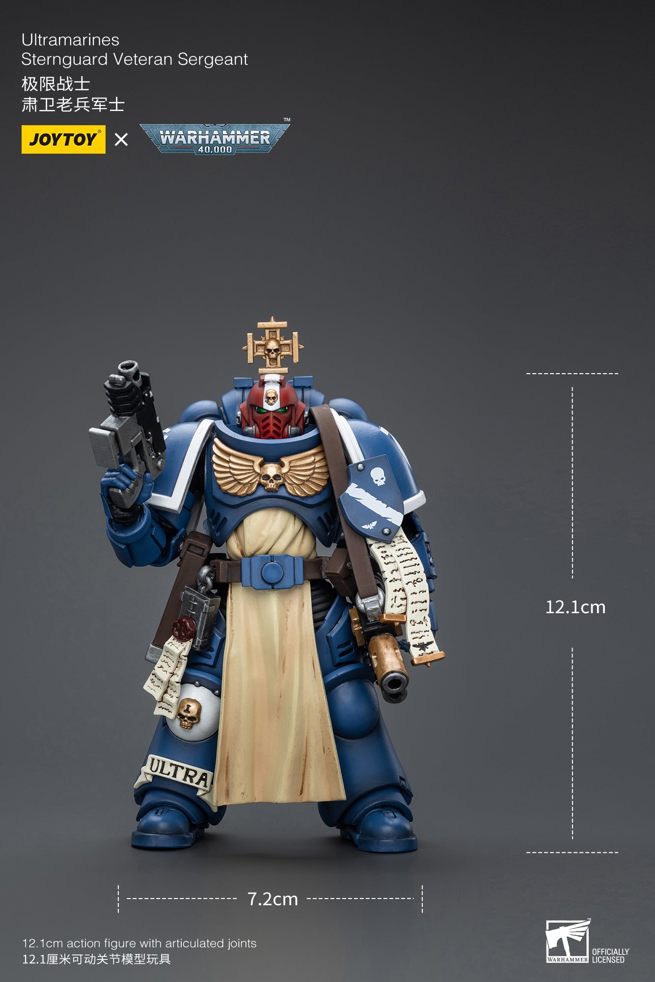 1/18 JOYTOY Warhammer 40K Ultramarines Sternguard Veteran Action Figure - Collectible Miniature for Tabletop Gaming & Display