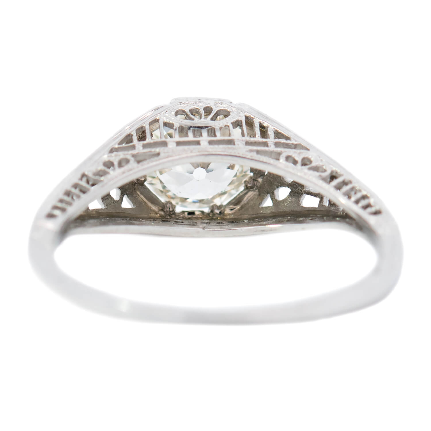 Art Deco 18k White Gold .86ct Diamond Engagement Ring for Women - Vintage Inspired Wedding Band, Anniversary Gift & Proposal Jewelry - Perfect for Romantic Occasions & Special Celebrations