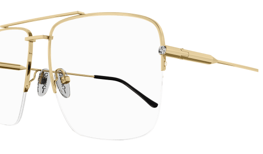 Gucci GG1415O 001 Gold Rectangular Women's Eyeglasses - Designer Sunglasses for Women, Luxury Fashion Eyewear, UV Protection - Perfect for Everyday Wear, Office & Outdoor Activities