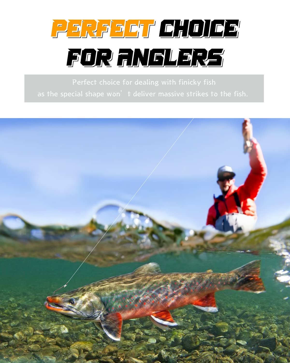 AMYSPORTS Trout Bass Fishing Hooks - Saltwater & Freshwater Steel Circle Hooks - Sharp Stainless Octopus Bait Hooks for Bass, Trout, Catfish - Perfect for Lake, River & Ocean Fishing