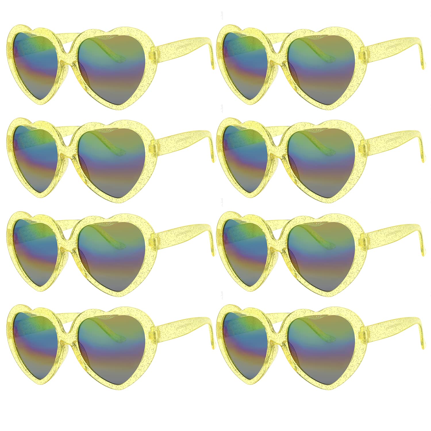 8 Pack Heart Shaped Sunglasses for Women - Trendy Party Favors & Fashion Eyewear - Multiple Color Choices - Perfect for Bachelorette Parties, Beach Vacations & Summer Festivals