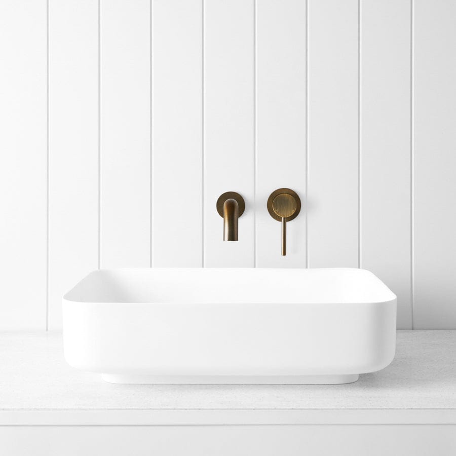 Modern Above Counter Rectangle Bathroom Sink - Matte White Finish for Contemporary Vanities | Perfect for Small Bathrooms, Powder Rooms & Guest Suites