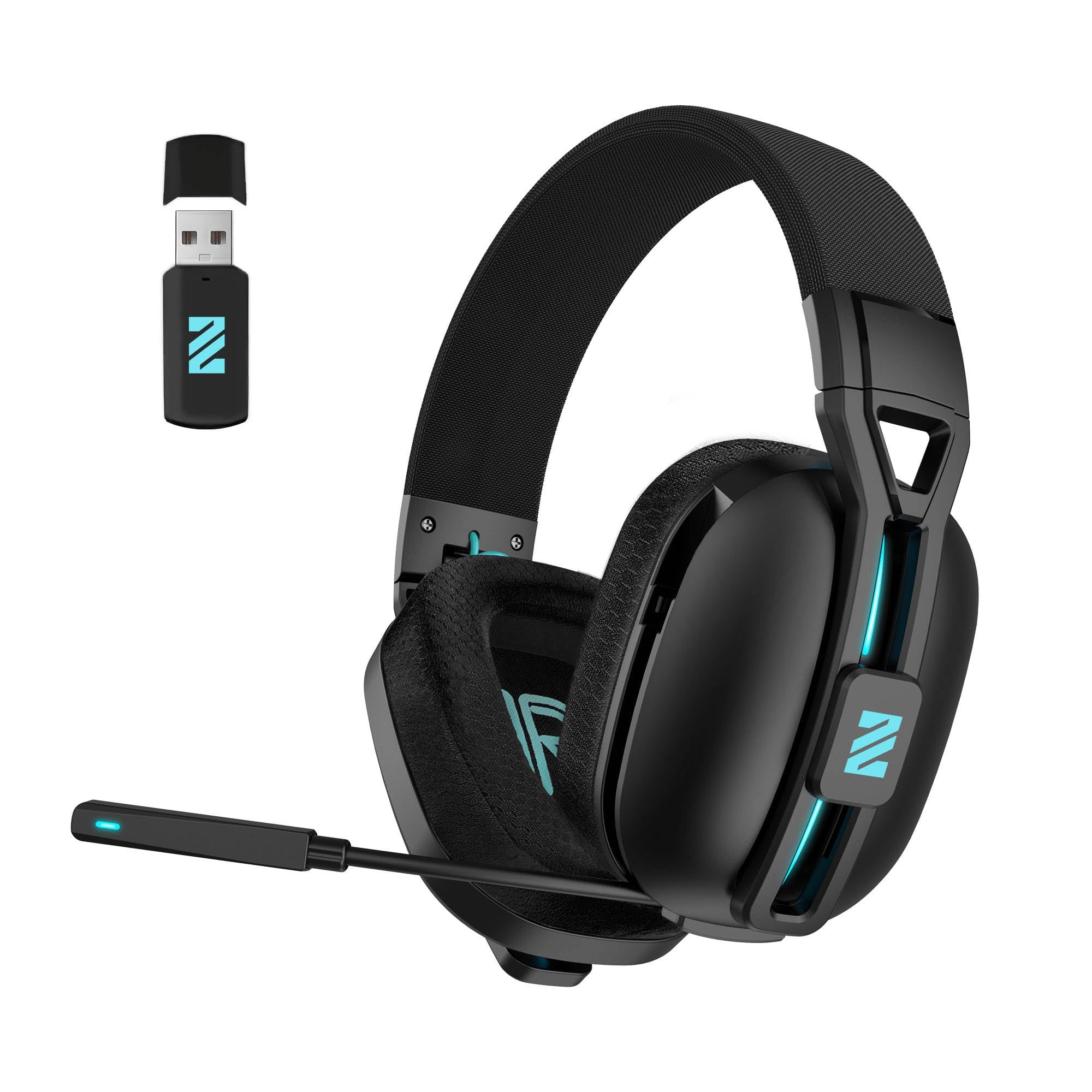 M600 Wireless Gaming Headset for PS5, PC & Laptop - 2.4G+BT 5.3 Dual Mode, 48H Playtime, Foldable Over-Ear Design with Noise-Canceling Mic - Perfect for Gaming, Streaming & Online Meetings