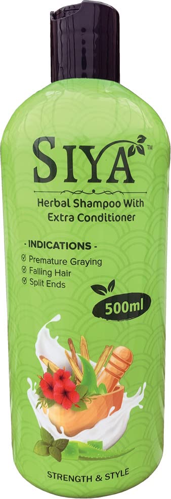 Vital Care Siya Herbal Shampoo with Extra Conditioner - 500ml Natural Hair Care for Dry & Damaged Hair - Sulfate Free & Paraben Free - Perfect for Daily Use & Salon Quality Results
