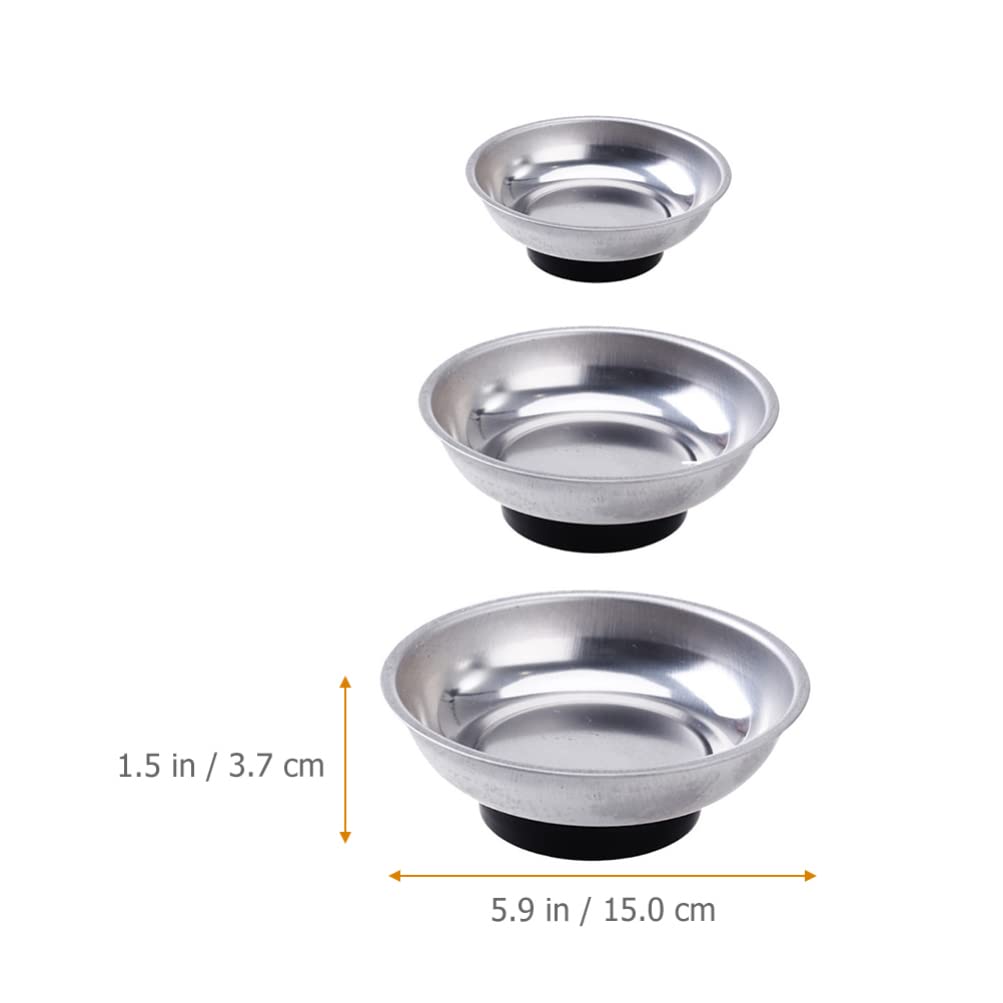 3-Piece Magnetic Tool Tray Set - Heavy Duty Magnetic Screw Holder & Parts Bowl for Mechanics - Perfect for Auto Repair, DIY Projects & Workshop Organization