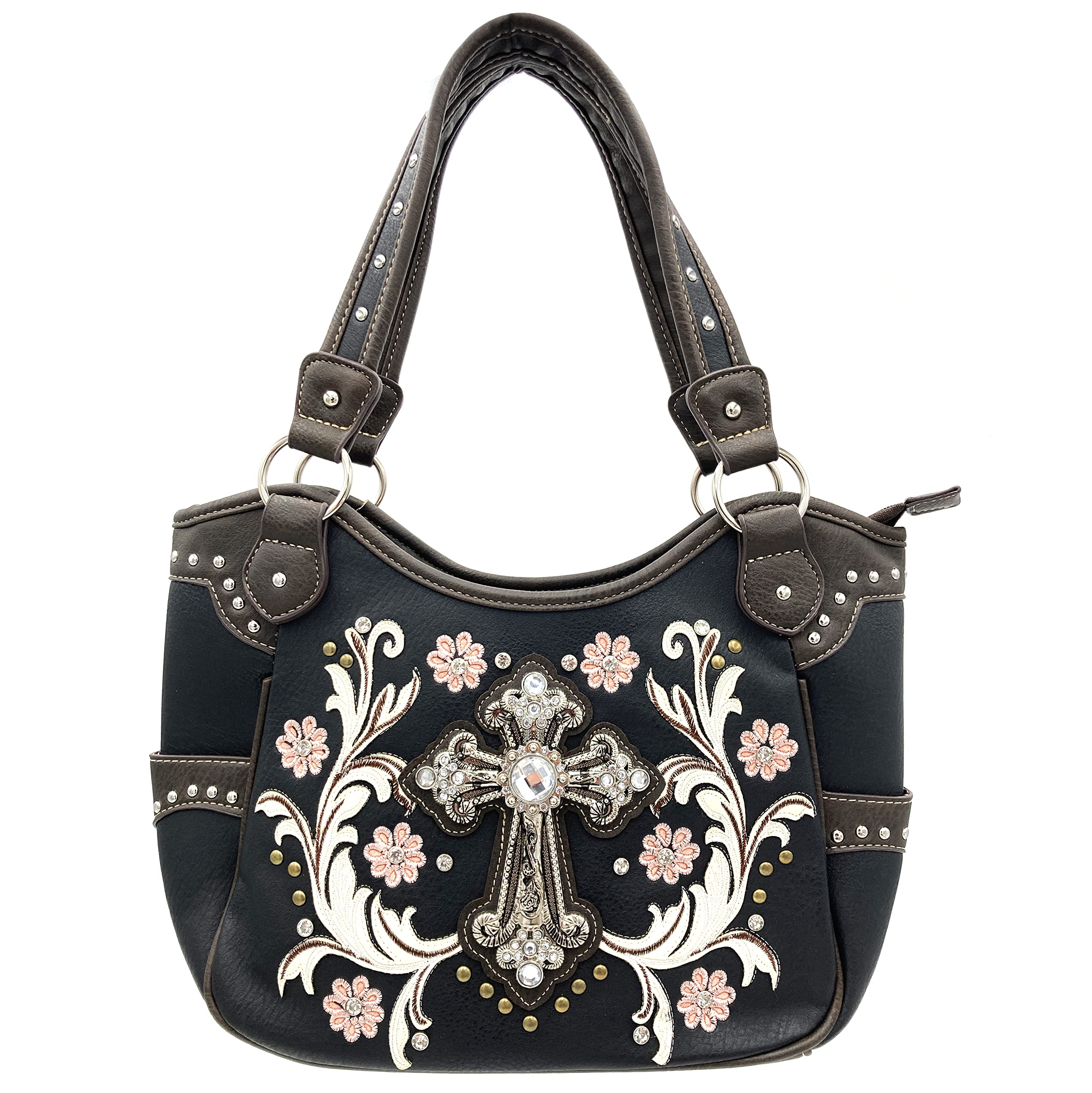Zelris Western Cross Daisy Flower Concealed Carry Tote Handbag for Women - Stylish CCW Purse for Everyday Carry, Shopping & Travel