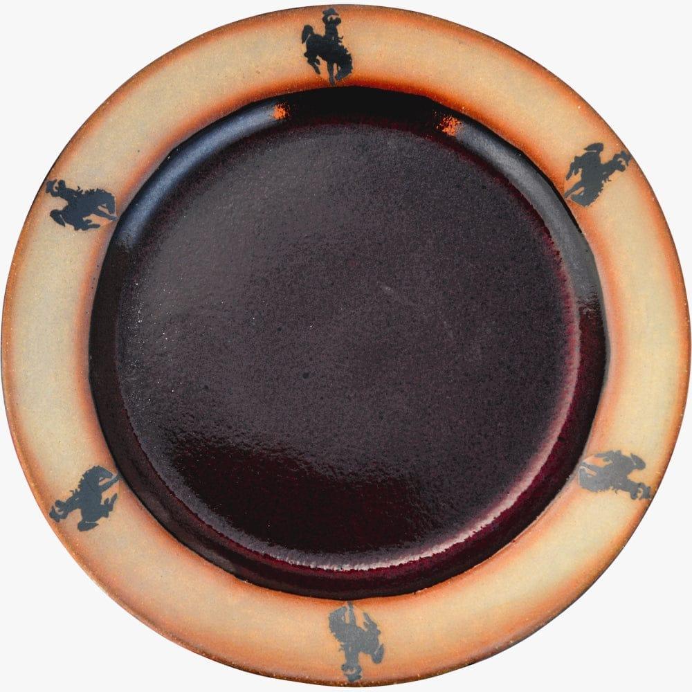 Bronc Western Dinnerware Set - Red Ceramic Plates & Bowls for Cowboy Themed Dining, BBQ, and Western Party Decor