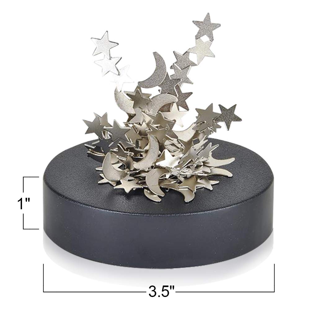 ArtCreativity Magnetic Moons & Stars Sculpture Set (2-Piece) - Stress Relief Fidget Toys for Adults & Kids, Fun Office Desk Decor, Educational STEM Toys - Perfect for Stocking Stuffers, Home Decor & Classroom Learning